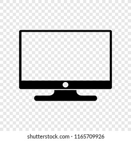 Monitor icon on transparent background