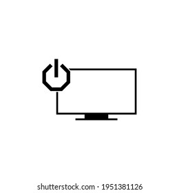 Monitor-Symbol auf weißem Hintergrund