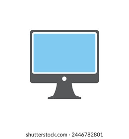 Monitor icon on white background. Vector illustration in trendy flat style