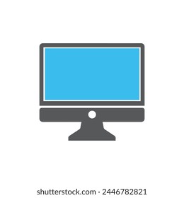 Monitor icon on white background. Vector illustration in trendy flat style