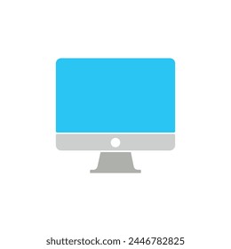 Monitor icon on white background. Vector illustration in trendy flat style