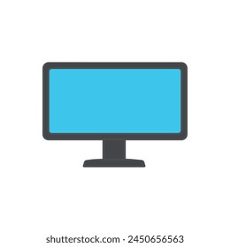 Monitor icon on white background. Vector illustration in trendy flat style