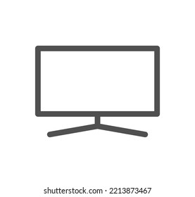 Monitor icon outline and linear vector.