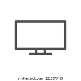 Monitor icon outline and linear vector.