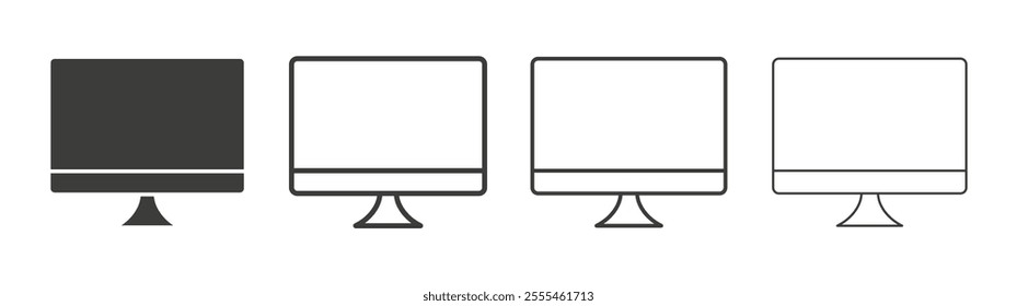 Monitor icon pack. vector illustration