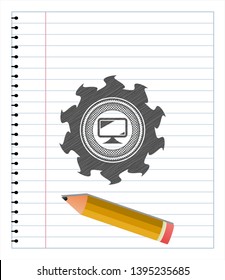 monitor icon penciled. Vector Illustration. Detailed.