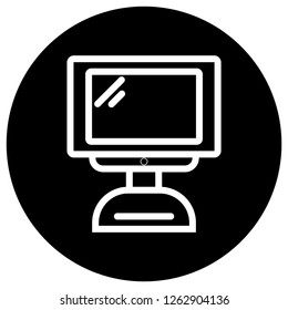 monitor icon with perfect outline style