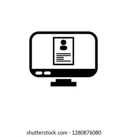 monitor icon and profile symbol