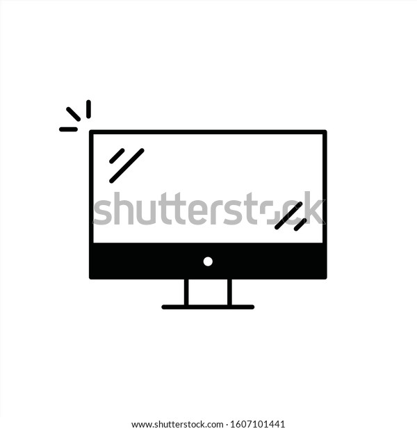 Monitor icon. Screen flat sign design. TV\
pictogram symbol. Television vector\
icon