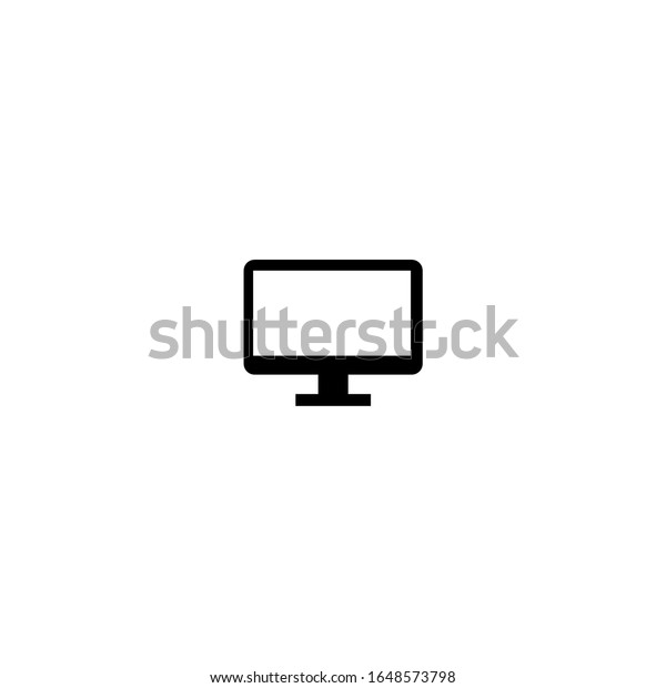 monitor icon.\
screen icon. flat, simple,\
black.