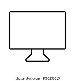 Monitor icon, screen outline icon, technological icons for use in design, isolated on white background