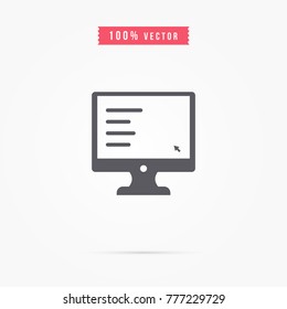 monitor icon. screen sign