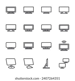Icono de monitor aislado en blanco