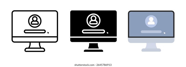 Monitor icon set. for mobile concept and web design on white background. vector illustration
