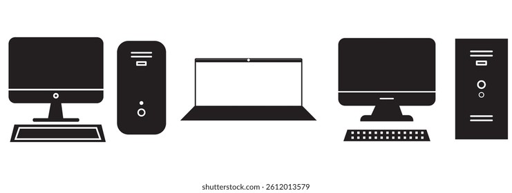 Monitor icon in set on the white background. Set of thin, linear and modern electronic equipment icons. computer monitor icon vector.