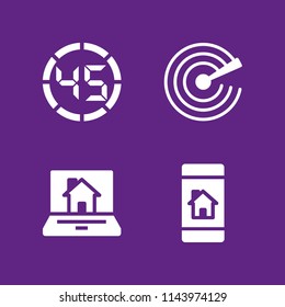 monitor icon set with smartphone, digital number and laptop vector icons for web and graphic design