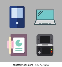 monitor icon set. vector set about laptop, graphic, smartphone and video console icons set.