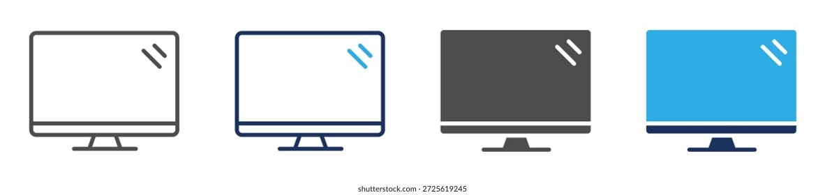 Hoja de iconos de monitor con varios estilos