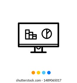 A monitor icon showing graphs and pie chart.