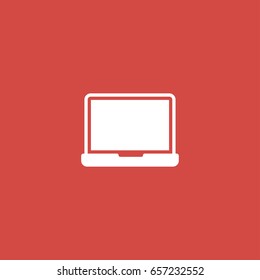 monitor icon. sign design. red background