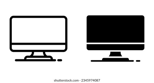 Icono de monitor. inicio de sesión para concepto móvil y diseño web. ilustración vectorial