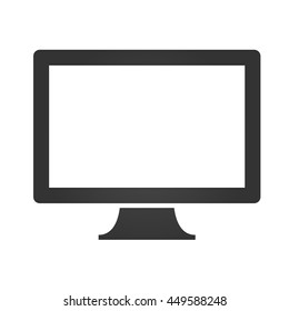 Monitor icon. Monitor sign. Simple flat logo of monitor on white background. Vector illustration.