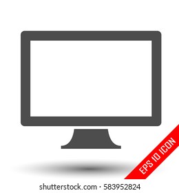 Monitor icon. Monitor sign. Simple flat logo of monitor on white background. Vector illustration.