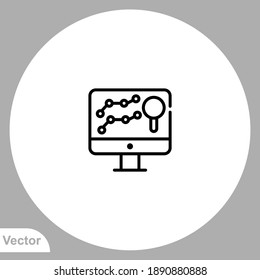 Vector de signo de icono de monitor,Símbolo, ilustración de logotipo para web y móvil