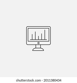 Vector de signo de icono de monitor,Símbolo, ilustración de logotipo para web y móvil
