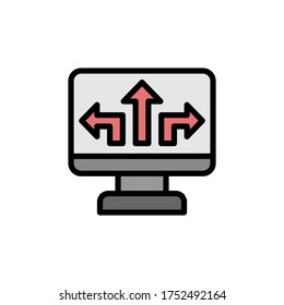 Monitor icon. Simple color with outline vector elements of navigation icons for ui and ux, website or mobile application