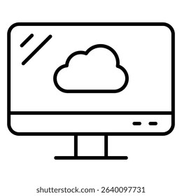 Monitor icon, simple design, vector illustration