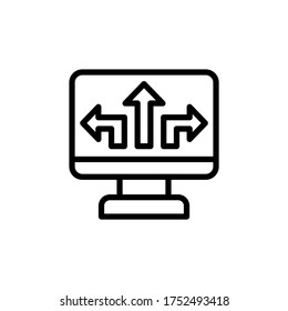 Monitor-Symbol. Einfache Linie, Umrisslinien, Vektorelemente von Navigationssymbole für i und ux, Website oder mobile Anwendungen