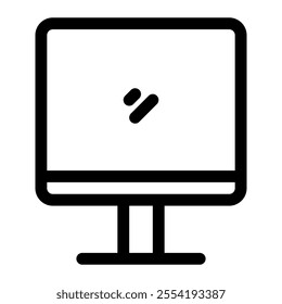 Monitor icon with simple and line style