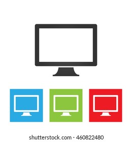 Monitor icon. Simple logo of monitor on white background. Flat vector illustration.