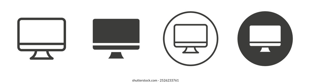 Monitor icon Simple outline vector logo