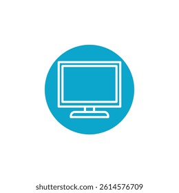 monitor icon Simple thin line stroke vector
