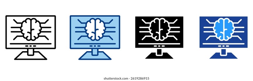 Monitor Icon Single Vector Collection