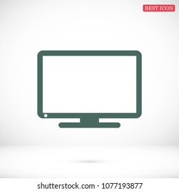 Monitor icon, stock vector illustration flat design style