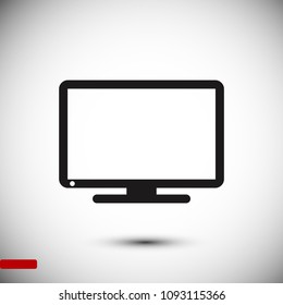 Monitor icon, stock vector illustration flat design style