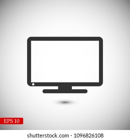 Monitor icon, stock vector illustration flat design style