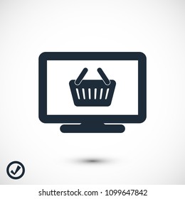 Monitor icon, stock vector illustration flat design style