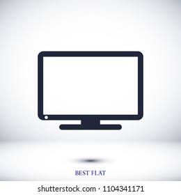 Monitor icon, stock vector illustration flat design style