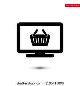 Monitor icon, stock vector illustration flat design style