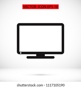 Monitor icon, stock vector illustration flat design style