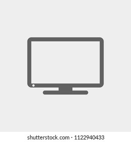 Monitor icon, stock vector illustration flat design style