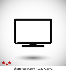 Monitor icon, stock vector illustration flat design style