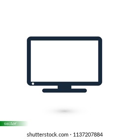 Monitor icon, stock vector illustration flat design style