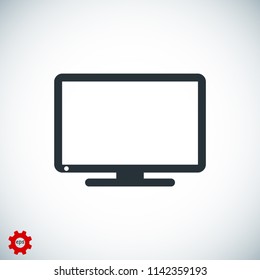 Monitor icon, stock vector illustration flat design style