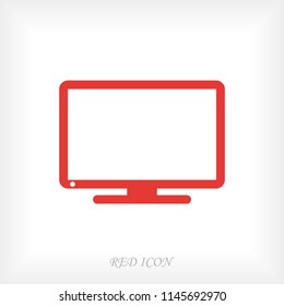 Monitor icon, stock vector illustration flat design style