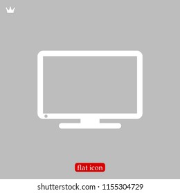 Monitor icon, stock vector illustration flat design style